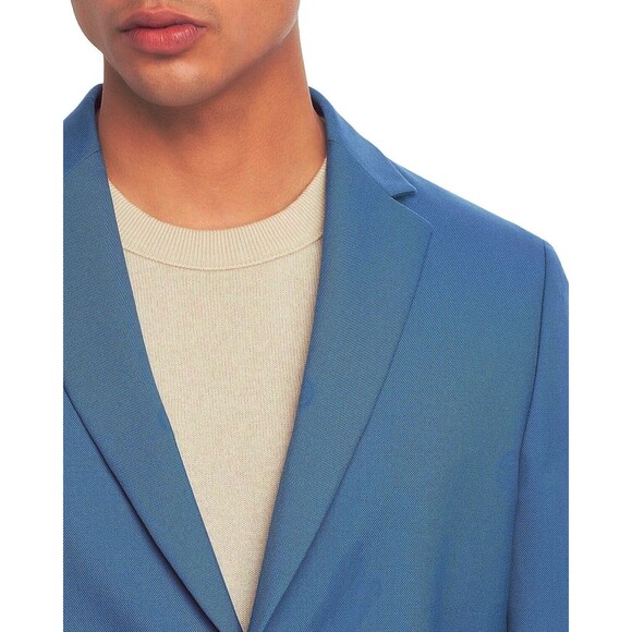 Theory Mens Jacket Clinton Hopsack Slim Fit Wool Sport Coat Sea - NWT $595 - Picture 5 of 7